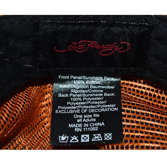 Ed Hardy Screaming Tiger Trucker Snapback Mesh Hat Baseball Cap Orange Y2K - Picture 10 of 10